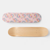 Omgekeerde regenboog- roze persoonlijk skateboard (Horizontaal)