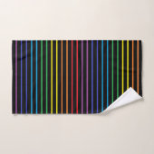 Omgekeerde regenboogstrips zwart bad handdoek (Handdoek)