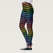 Omgekeerde regenboogstrips zwart leggings (Links)