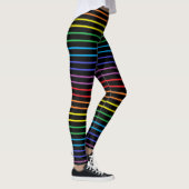 Omgekeerde regenboogstrips zwart leggings (Rechts)
