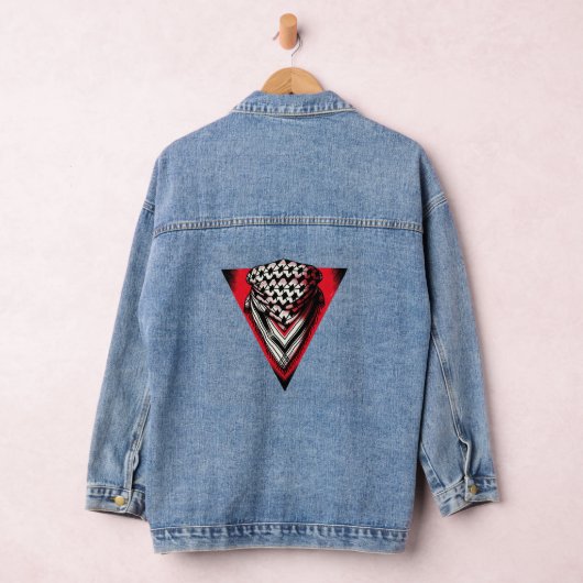 Omgekeerde rode driehoek keffiyeh denim jacket (Hangar)