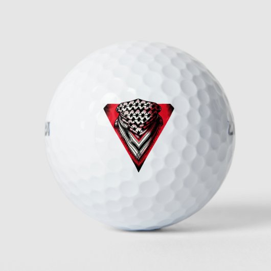 Omgekeerde rode driehoek keffiyeh golfballen (Voorkant)