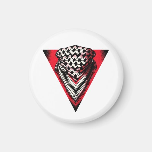 Omgekeerde rode driehoek keffiyeh magneet (Voorkant)