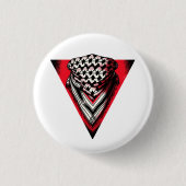 Omgekeerde rode driehoek keffiyeh ronde button 3,2 cm (Voorkant)