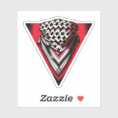 Omgekeerde rode driehoek keffiyeh sticker (Vel)