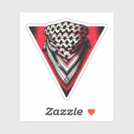 Omgekeerde rode driehoek keffiyeh sticker