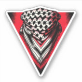 Omgekeerde rode driehoek keffiyeh sticker (Voorkant)