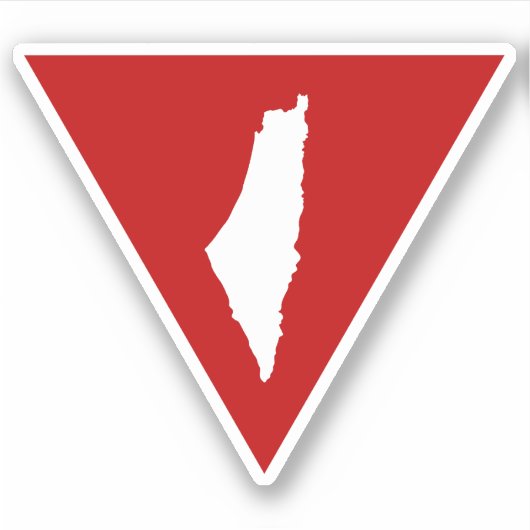 Omgekeerde rode driehoek keffiyeh sticker (Voorkant)