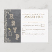 Omgekeerde Rustic Mason Jar RSVP briefkaarten (Achterkant)