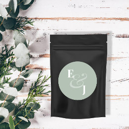 Omgekeerde saliegroene ampersand-huwelijk | Envelo Ronde Sticker