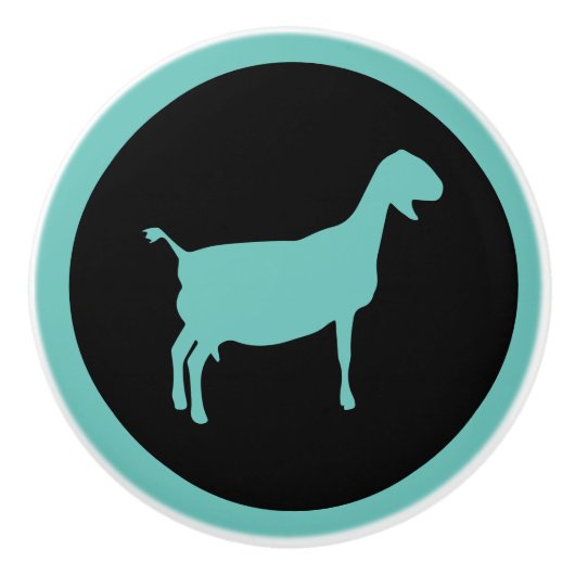 Omgekeerde silhouet Nubische geit Keramische Knop (Voorkant)