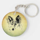 Omgekeerde Silken Windhound Sleutelhanger (Achterkant)