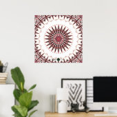 Omgekeerde Spectrum Geluidsgolf Mandala Poster (Thuiskantoor)