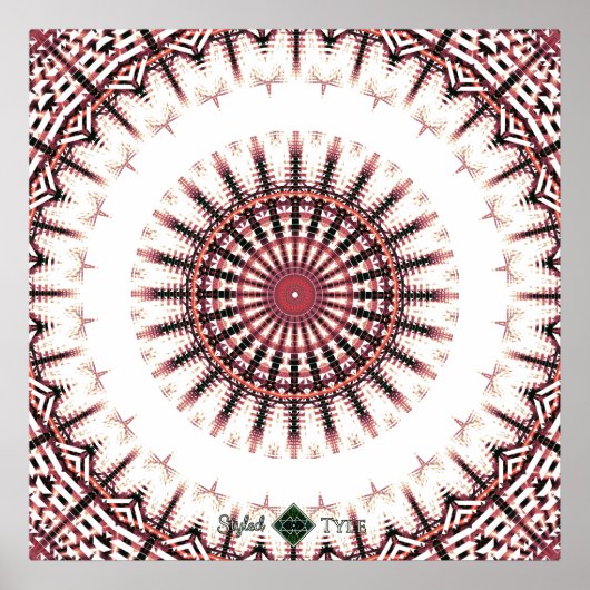 Omgekeerde Spectrum Geluidsgolf Mandala Poster (Voorkant)