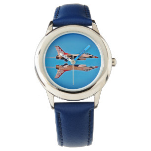 Omgekeerde straalvliegtuigen F16 US Air Force Kind Horloge