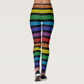Omgekeerde stripes regenboog zwart leggings (Achterkant)