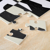 Omgekeerde tekst schaakbord omhoog legpuzzel (Zijkant)