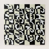 Omgekeerde tekst schaakbord omhoog legpuzzel (Horizontaal)