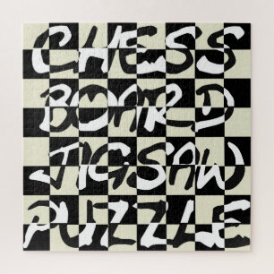 Omgekeerde tekst schaakbord omhoog legpuzzel