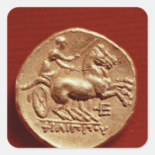 Omgekeerde van een stater van Philip II in Macedon Vierkante Sticker (Voorkant)