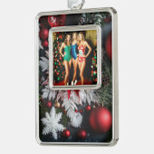 Omgekeerde versiering verzilverd omlijst ornament (Links)