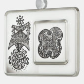 Omgekeerde versiering verzilverd omlijst ornament (Links)