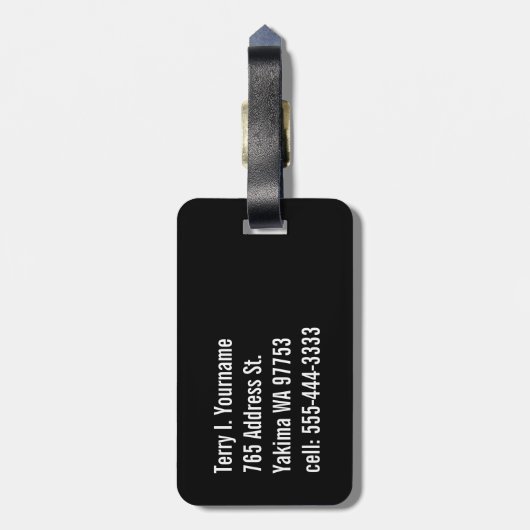 Omgekeerde vingerafdruk bagagelabel (Achterkant verticaal)