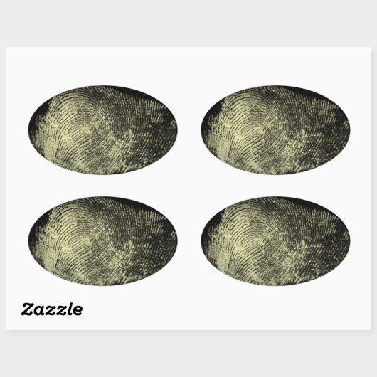 Omgekeerde vingerafdruk ovale sticker (Vel)