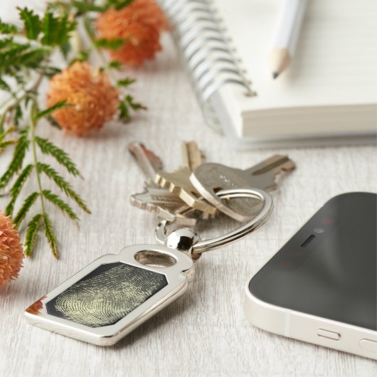 Omgekeerde vingerafdruk sleutelhanger (Zijkant)