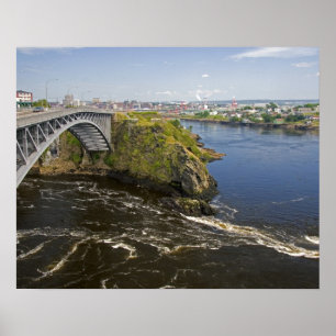 Omgekeerde waterval in de rivier de St. John bij S Poster