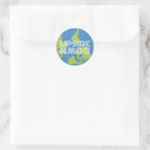 Omgekeerde Wereld Ronde Sticker (Tas)