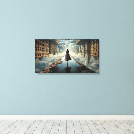 Omgekeerde wereld Stretched Canvas Afdrukken (Insitu (Houten vloer))