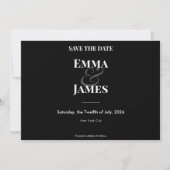 Omgekeerde Zwarte Ampersand Bruiloft | Save the Da Date (Voorkant)