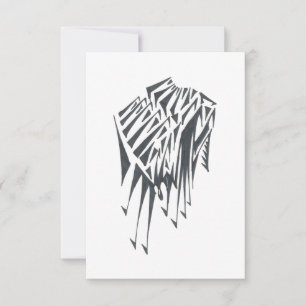Omgekeerde Zwarte Witte Abstract Tribale Tatoeage Bedankkaart