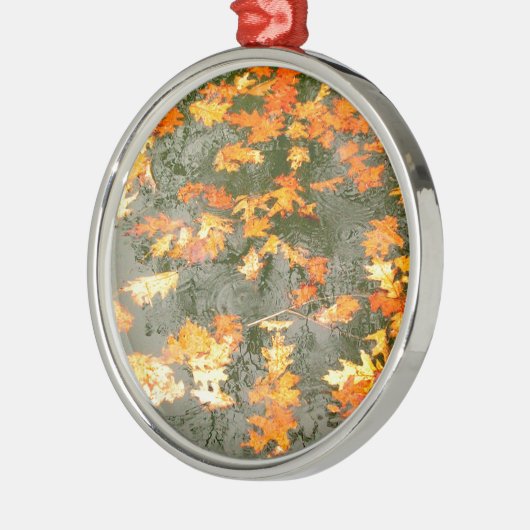 omgekomen bladeren in de regen metalen ornament (Links)