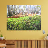 Omgevallen boom in herfstmos - canvas afdruk (Insitu (Woonkamer))