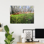 Omgevallen boom in herfstmos - Persoonlijk Poster (Thuiskantoor)