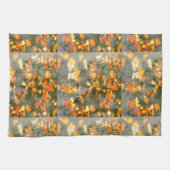 omgevallen herfstbladeren in regen theedoek (Horizontaal)