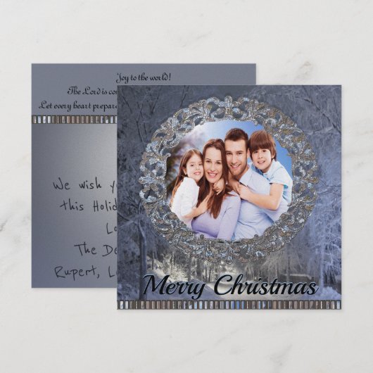 Omgeven door sneeuw Foto Kerstmis Feestdagenkaart (Voorkant / Achterkant)