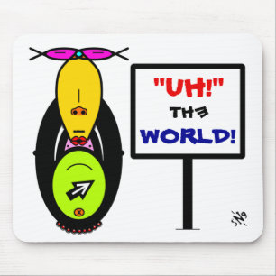 Omgeving Aap Weird Grappige Cartoon Mascotte Muismat