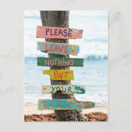 Omgeving laat alleen voetstappen Barbados Briefkaart