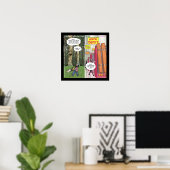 Omgeving: Opwaarts mobiele bomen Grappige Poster (Thuiskantoor)