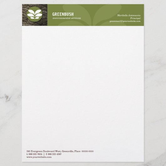 Omgevingsbriefhoofd boomschors briefhoofd ontwerp (Voorkant)