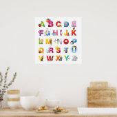 omgezette alfabetafdruk poster (Keuken)