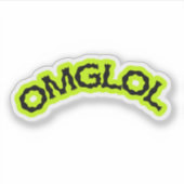 OMGLOL Neon Sticker – Fun 2000s Vibes (Voorkant)