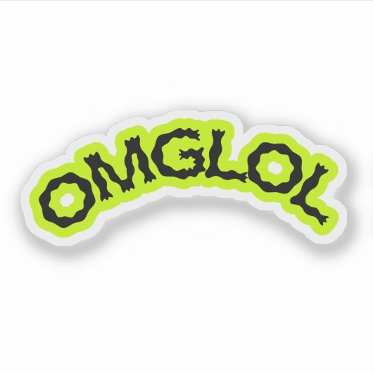 OMGLOL Neon Sticker – Fun 2000s Vibes (Voorkant)