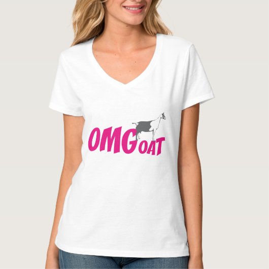 OMGoat Alpine Goat the Goat Lovers OMG in Pink T-shirt (Voorkant)