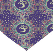 Omh Naadloos goud op Blue Mandala Yoga Pattern Lange Tafelloper (Hoek)