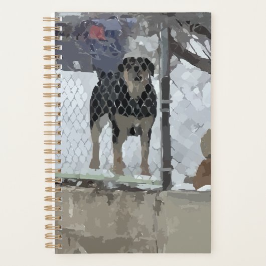 Omheinde hond plannend planner (Voorkant)