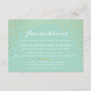 OMHEINING chic rustiek mini goud confetti mint Informatiekaartje